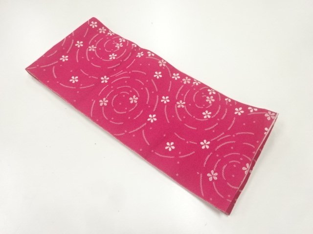 JAPANESE KIMONO / YUKATA OBI / WOVEN SPIRAL WATER & FLOWER